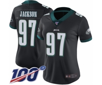 Women's Philadelphia Eagles #97 Malik Jackson Black Alternate Vapor Untouchable Limited Player 100th Season Football Jersey