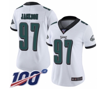 Women's Philadelphia Eagles #97 Malik Jackson White Vapor Untouchable Limited Player 100th Season Football Jersey