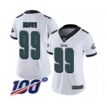 Women's Philadelphia Eagles #99 Jerome Brown White Vapor Untouchable Limited Player 100th Season Football Jersey