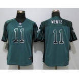 Wonen Nike Philadelphia Eagles #11 Carson Wentz Drift Fashion Green Jerseys