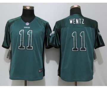 Wonen Nike Philadelphia Eagles #11 Carson Wentz Drift Fashion Green Jerseys