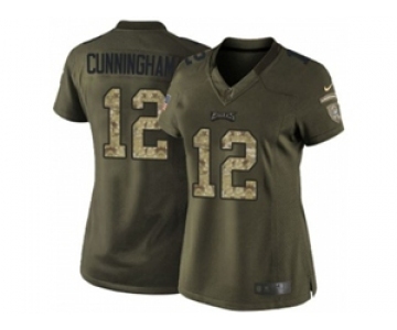 nike women nfl jerseys philadelphia eagles #12 randall cunningham army green[nike Limited Salute To Service]