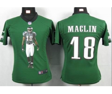 nike women nfl jerseys philadelphia eagles #18 jeremy maclin green[portrait fashion]