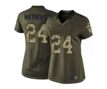 nike women nfl jerseys philadelphia eagles #24 mathews army green[nike Limited Salute To Service][mathews]