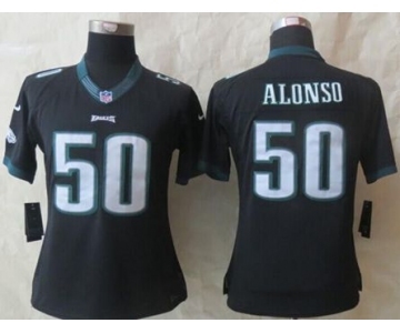 nike women nfl jerseys philadelphia eagles #50 alonso black[nike Limited]