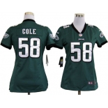 nike women nfl jerseys philadelphia eagles #58 trent cole green[nike]