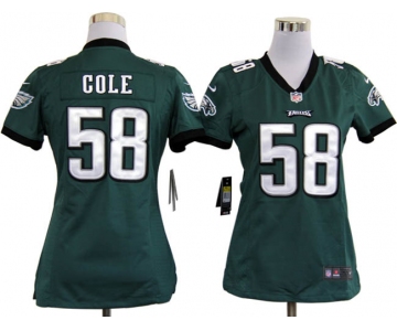 nike women nfl jerseys philadelphia eagles #58 trent cole green[nike]