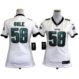 nike women nfl jerseys philadelphia eagles #58 trent cole white[nike]