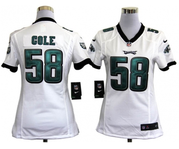 nike women nfl jerseys philadelphia eagles #58 trent cole white[nike]