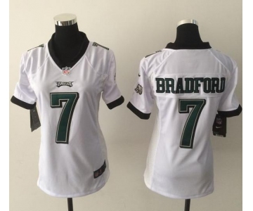 nike women nfl jerseys philadelphia eagles #7 bradford white[Elite][bradford]