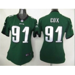 nike women nfl jerseys philadelphia eagles #91 cox green[nike]