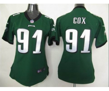 nike women nfl jerseys philadelphia eagles #91 cox green[nike]