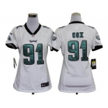 nike women nfl jerseys philadelphia eagles #91 cox white[nike]