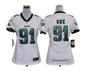 nike women nfl jerseys philadelphia eagles #91 cox white[nike]