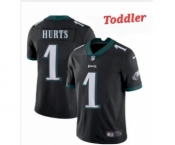 Toddler Philadelphia Eagles #1 Jalen Hurts Black Vapor Untouchable Limited Stitched Jersey