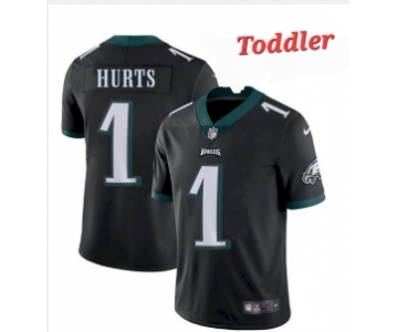 Toddler Philadelphia Eagles #1 Jalen Hurts Black Vapor Untouchable Limited Stitched Jersey