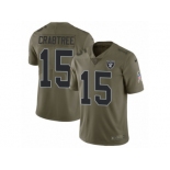 Youth Nike Oakland Raiders #15 Michael Crabtree Limited Olive 2017 Salute to Service NFL Jersey