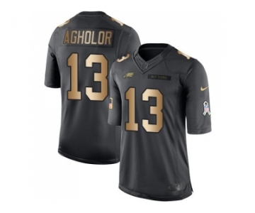 Youth Nike Philadelphia Eagles #13 Nelson Agholor Black Stitched NFL Limited Gold Salute to Service Jersey