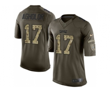 Youth Nike Philadelphia Eagles #17 Nelson Agholor Green Salute to Service Jerseys