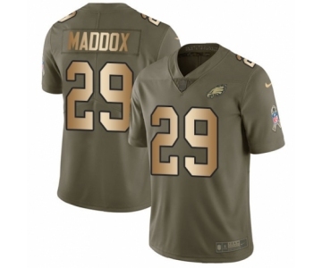 Youth Nike Philadelphia Eagles #29 Avonte Maddox Limited Olive Gold 2017 Salute to Service NFL Jersey