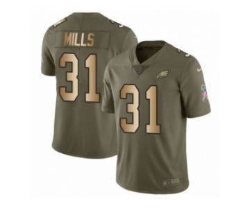 Youth Nike Philadelphia Eagles #31 Jalen Mills Limited Olive Gold 2017 Salute to Service NFL Jersey