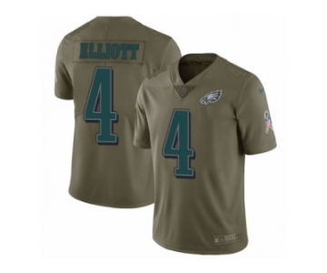 Youth Nike Philadelphia Eagles #4 Jake Elliott Limited Olive 2017 Salute to Service NFL Jersey