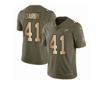 Youth Nike Philadelphia Eagles #41 Ronald Darby Limited Olive Gold 2017 Salute to Service NFL Jersey