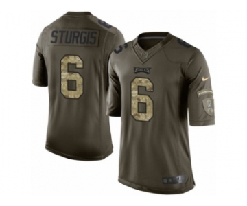 Youth Nike Philadelphia Eagles #6 Caleb Sturgis Limited Green Salute to Service NFL Jersey