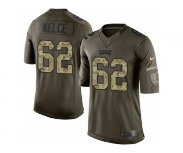 Youth Nike Philadelphia Eagles #62 Jason Kelce Green Salute to Service Jerseys