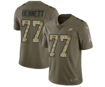 Youth Nike Philadelphia Eagles #77 Michael Bennett Limited Olive Camo 2017 Salute to Service NFL Jersey