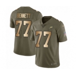 Youth Nike Philadelphia Eagles #77 Michael Bennett Limited Olive Gold 2017 Salute to Service NFL Jersey