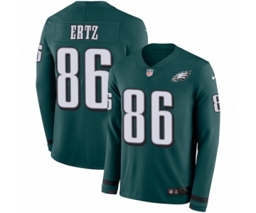 Youth Nike Philadelphia Eagles #86 Zach Ertz Limited Green Therma Long Sleeve NFL Jersey