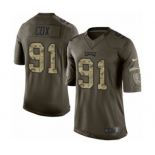 Youth Nike Philadelphia Eagles #91 Fletcher Cox Limited Green Salute to Service NFL Jersey