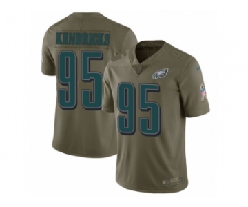 Youth Nike Philadelphia Eagles #95 Mychal Kendricks Limited Olive 2017 Salute to Service NFL Jersey