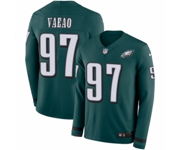 Youth Nike Philadelphia Eagles #97 Destiny Vaeao Limited Green Therma Long Sleeve NFL Jersey