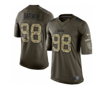 Youth Nike Philadelphia Eagles #98 Connor Barwin Green Salute to Service Jerseys