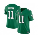 Youth Philadelphia Eagles #11 A. J. Brown Green 2023 F.U.S.E. With C Patch Stitched Football Jersey