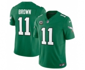 Youth Philadelphia Eagles #11 A. J. Brown Green 2023 F.U.S.E. With C Patch Stitched Football Jersey