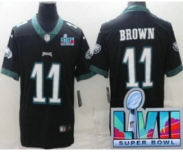 Youth Philadelphia Eagles #11 AJ Brown Limited Black Super Bowl LVII Vapor Jersey