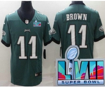 Youth Philadelphia Eagles #11 AJ Brown Limited Green Super Bowl LVII Vapor Jersey