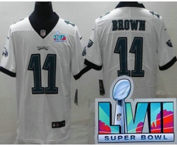 Youth Philadelphia Eagles #11 AJ Brown Limited White Super Bowl LVII Vapor Jersey