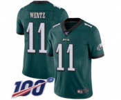 Youth Philadelphia Eagles #11 Carson Wentz Midnight Green Team Color Vapor Untouchable Limited Player 100th Season Football Jersey