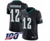 Youth Philadelphia Eagles #12 Randall Cunningham Black Alternate Vapor Untouchable Limited Player 100th Season Football Jersey