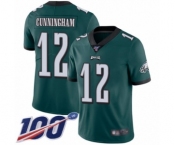 Youth Philadelphia Eagles #12 Randall Cunningham Midnight Green Team Color Vapor Untouchable Limited Player 100th Season Football Jersey