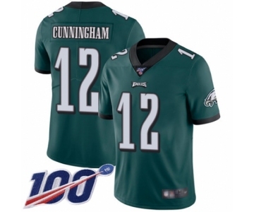 Youth Philadelphia Eagles #12 Randall Cunningham Midnight Green Team Color Vapor Untouchable Limited Player 100th Season Football Jersey