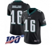 Youth Philadelphia Eagles #16 Mack Hollins Black Alternate Vapor Untouchable Limited Player 100th Season Football Jersey