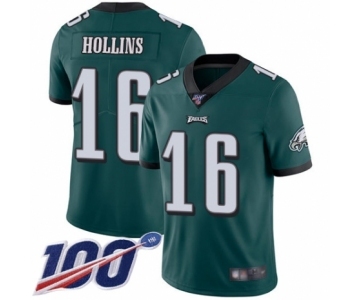 Youth Philadelphia Eagles #16 Mack Hollins Midnight Green Team Color Vapor Untouchable Limited Player 100th Season Football Jersey