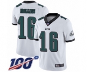 Youth Philadelphia Eagles #16 Mack Hollins White Vapor Untouchable Limited Player 100th Season Football Jersey