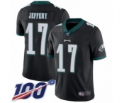 Youth Philadelphia Eagles #17 Alshon Jeffery Black Alternate Vapor Untouchable Limited Player 100th Season Football Jersey