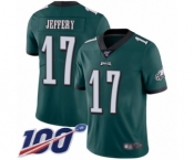 Youth Philadelphia Eagles #17 Alshon Jeffery Midnight Green Team Color Vapor Untouchable Limited Player 100th Season Football Jersey